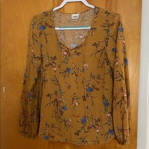 Daytrip Mustard Floral Blouse